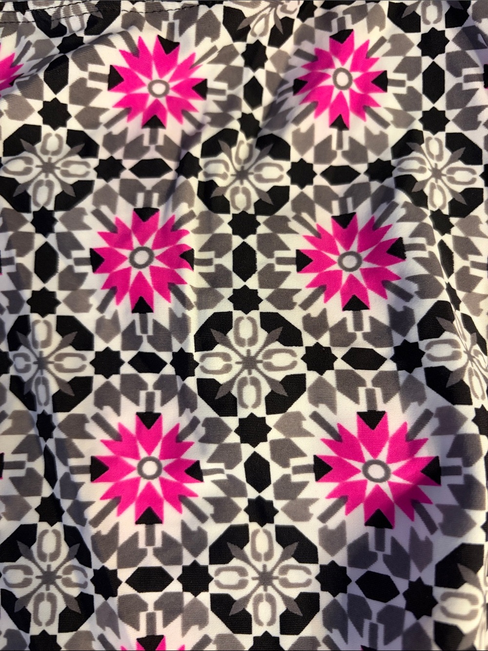 Pink & Black Floral Geometric Tankini Top - Picture 2 of 5